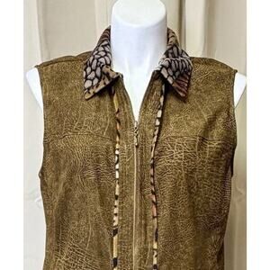 Vintage City Girl Nancy Bolen Faux Fur Embellished Vest & Pants Women's Size 18